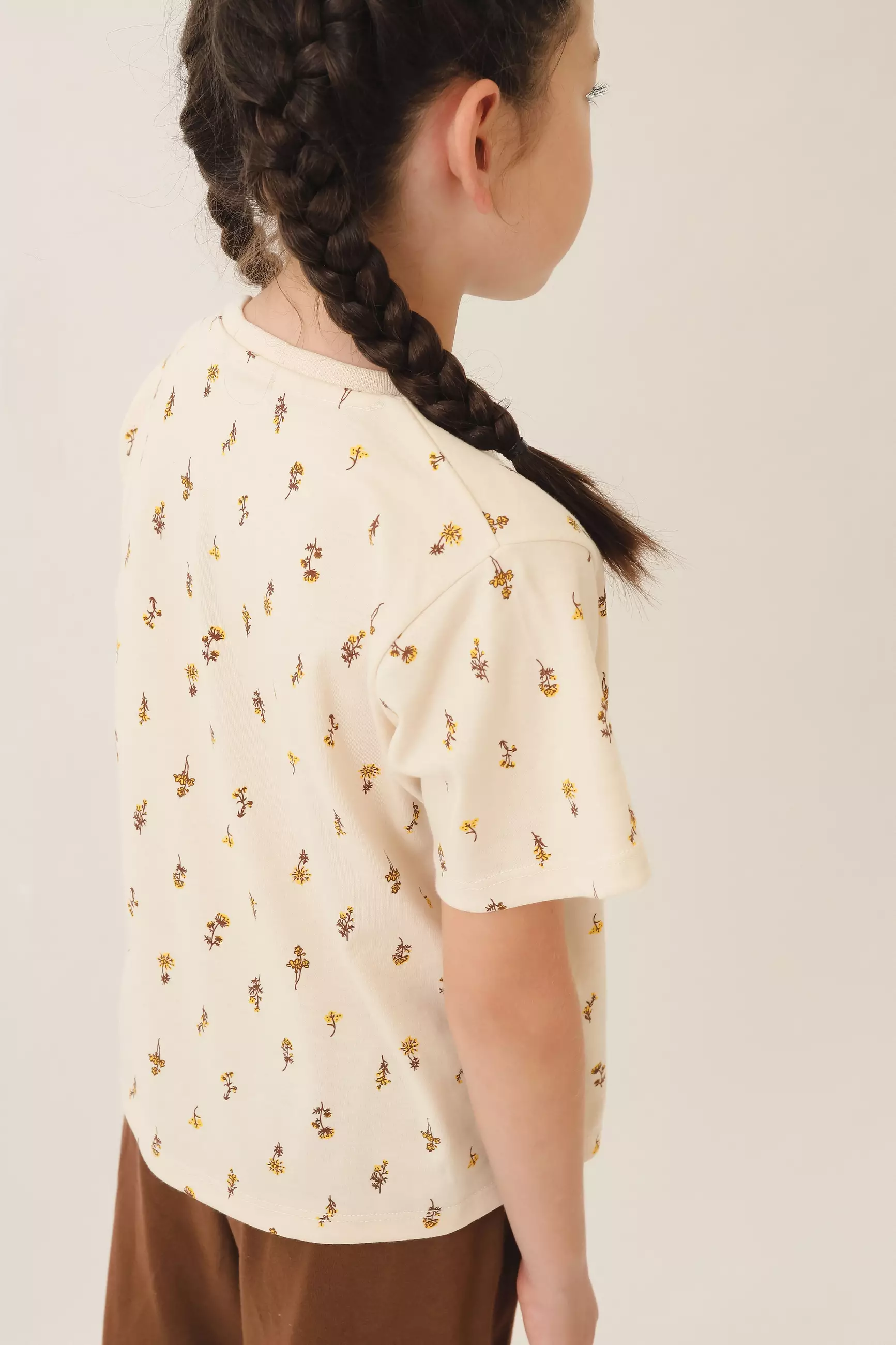 Pito Kids Set Piyama Pendek Anak Flora Coffee 1-8 Tahun