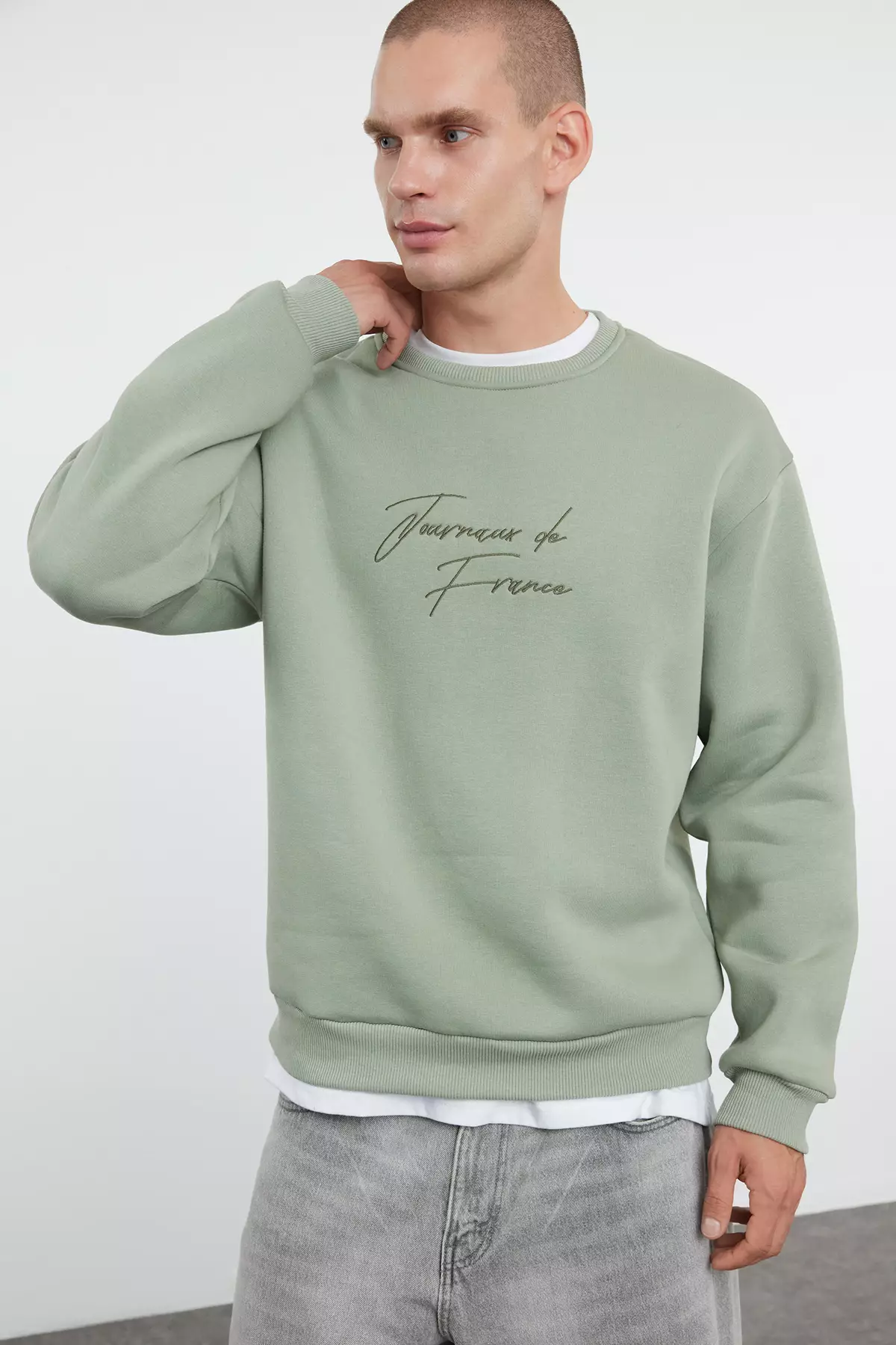 Scripted Embroidery Sweatshirt