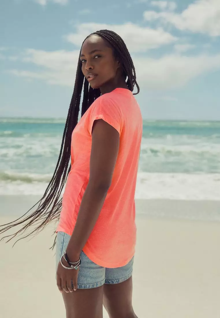 V-Neck Cap Sleeve T-Shirt