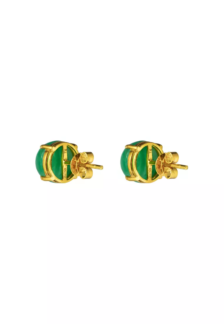 TOMEI Classical Jade Earrings, Yellow Gold 750