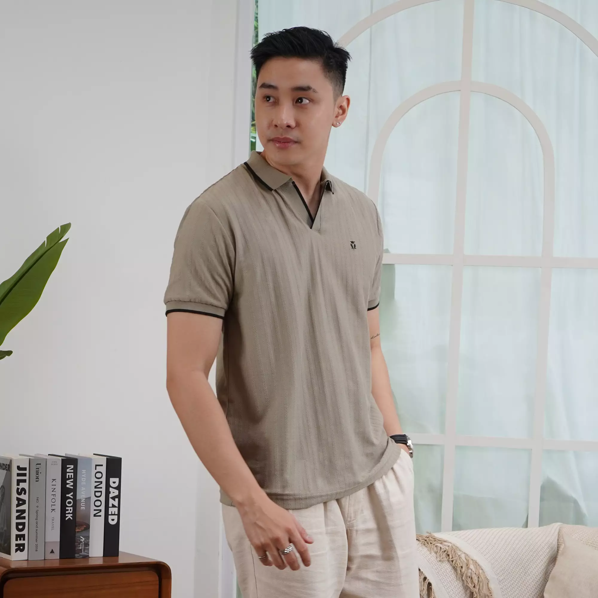 MATSUDA Kaos Polo Shirt Pria Kerah Takizawa