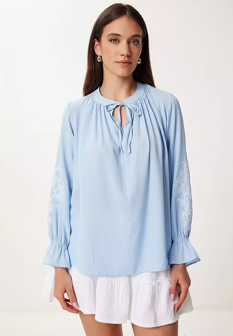 Embroidery Embroidered Linen Blouse