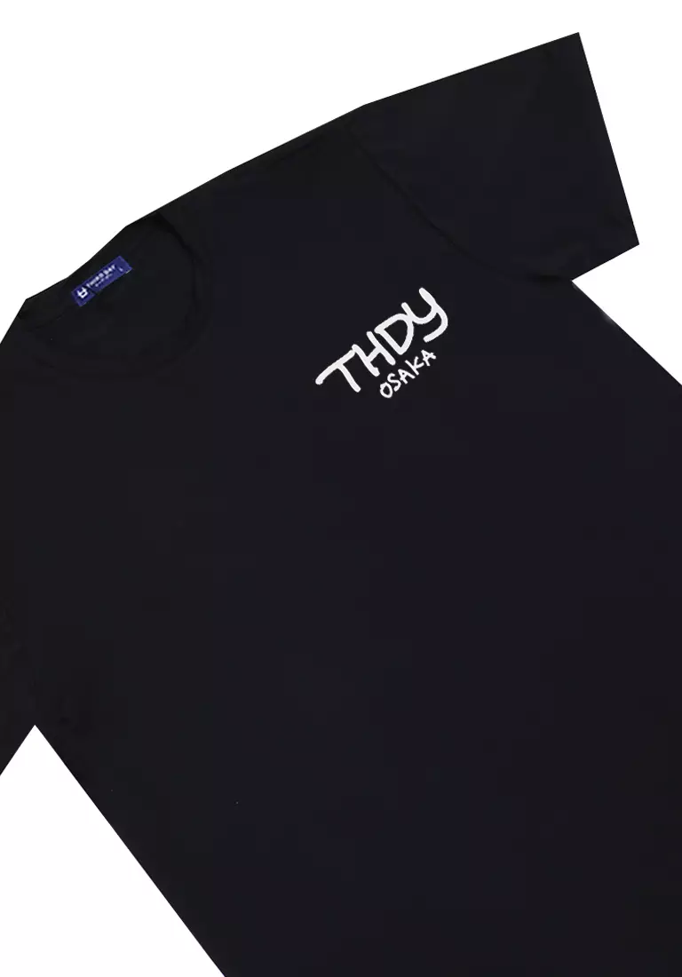 MTM93 kaos pria distro instacool tulisan thdy handwriting osaka hitam