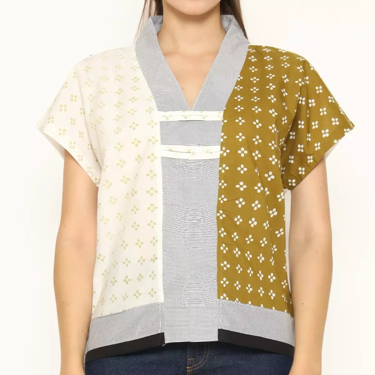 Blouse Batik Wanita - Bhatara Batik Inara - Atasan Batik Modern Lengan Pendek