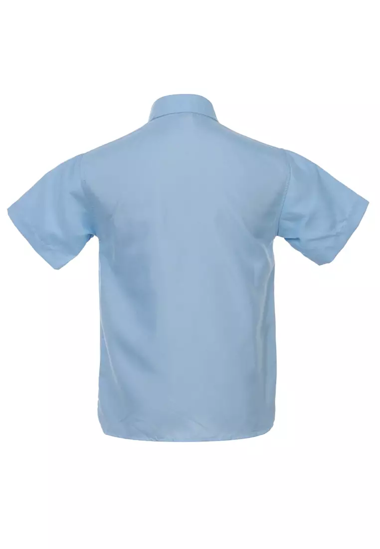 Juste Kemeja Formal Anak Laki-laki Lengan Pendek Motif Polos Kids Shirt Comportable Material Cotton ORIGINAL - Soft Blue