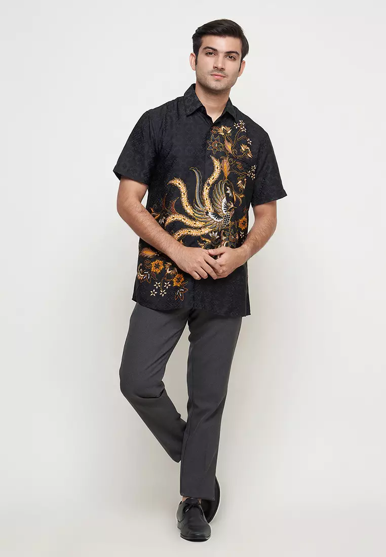 Exclusive Slimfit Rafrandra Kemeja Batik Pria Lengan Pendek