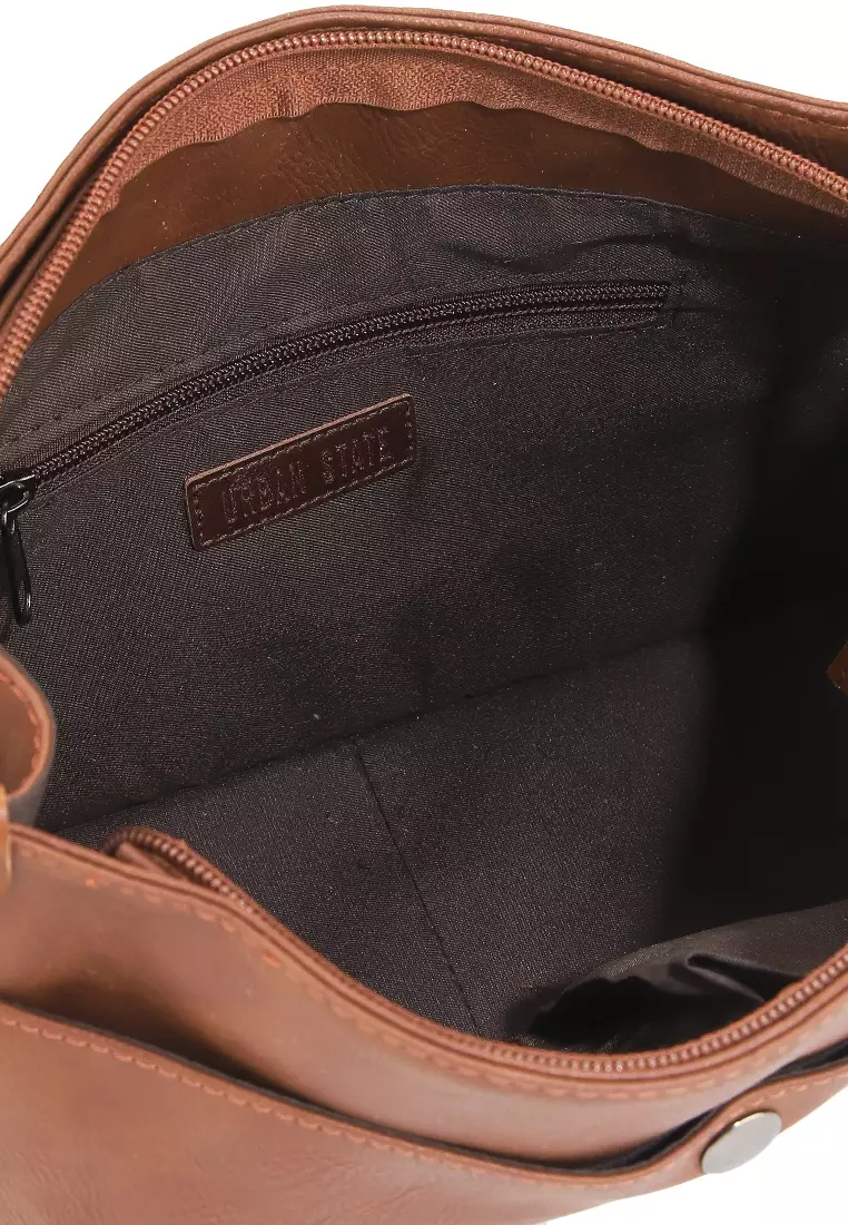 Distressed Leather Essential Crossbody Bag