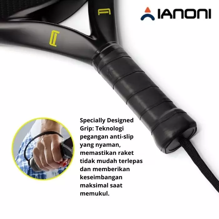 Raket Padel Carbon Ianoni PR8200 Yellow GRATIS tas