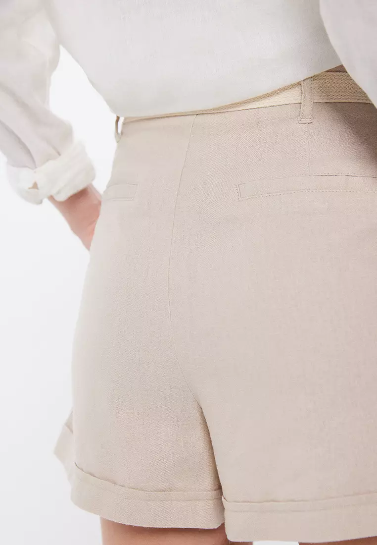 Linen Belted Shorts