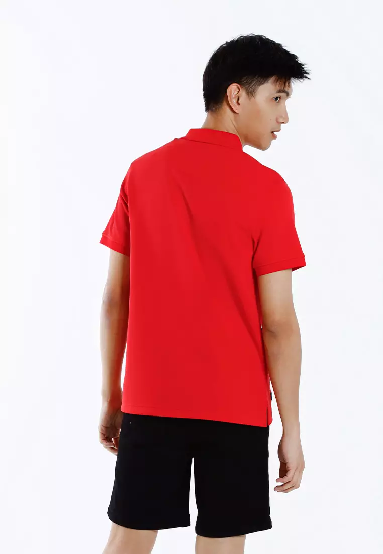 Forest Mens Stretchable Cotton Slim Fit Polo Tee - 23961-51Red