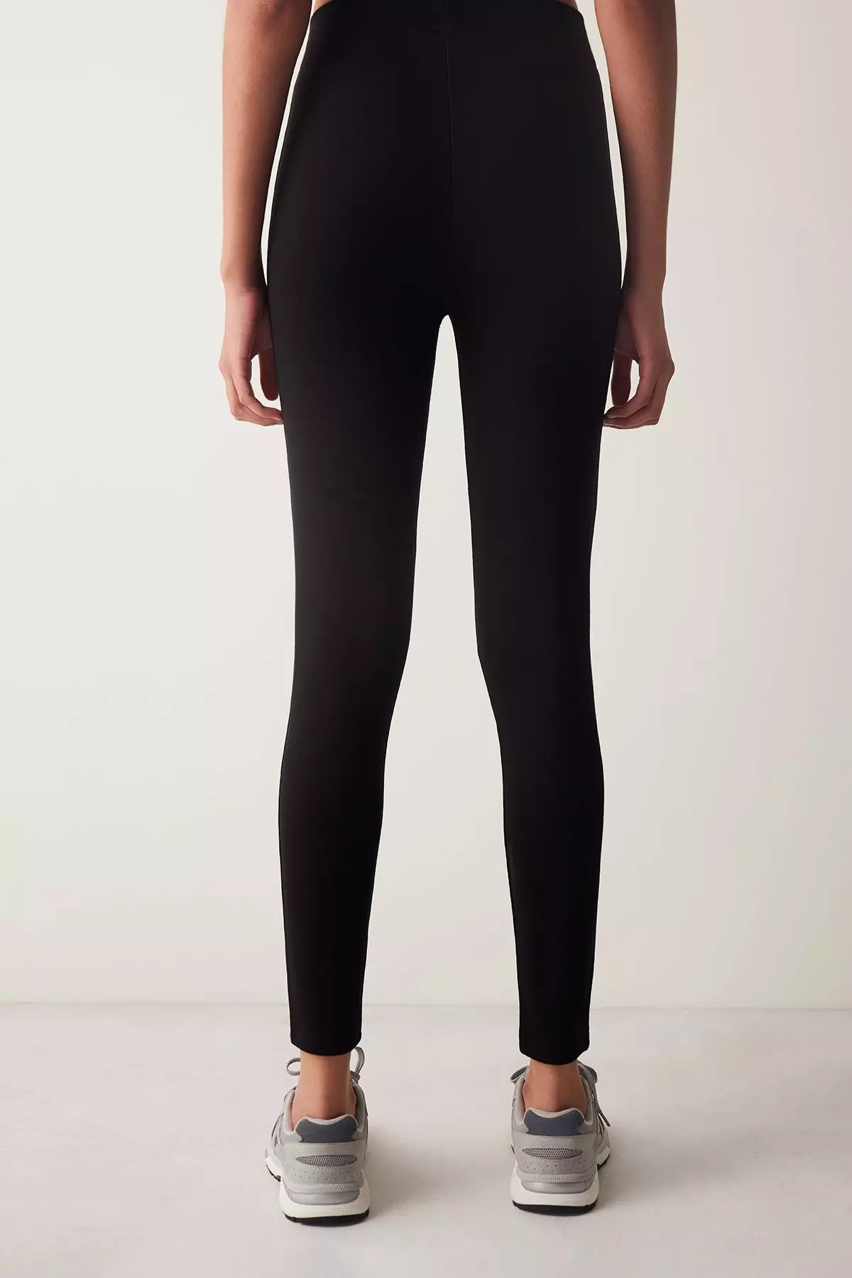 Black Skinny Leg Front Stitched Leggings