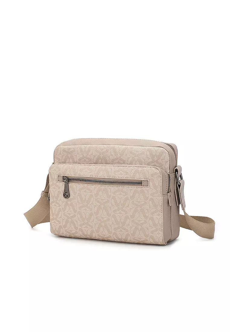 Men's Sling Bag / Crossbody Bag - Beige