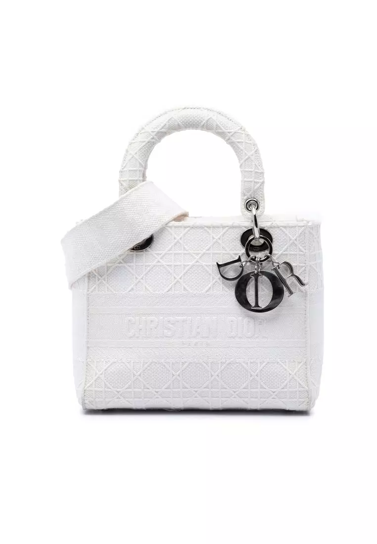 Pre-Loved Dior Medium Canvas Cannage Lady D Lite