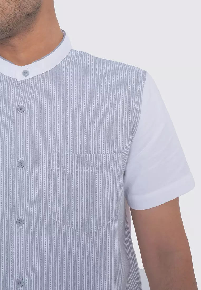 MOC Kemeja Koko Lengan Pendek Pria TSABIT - WHITE