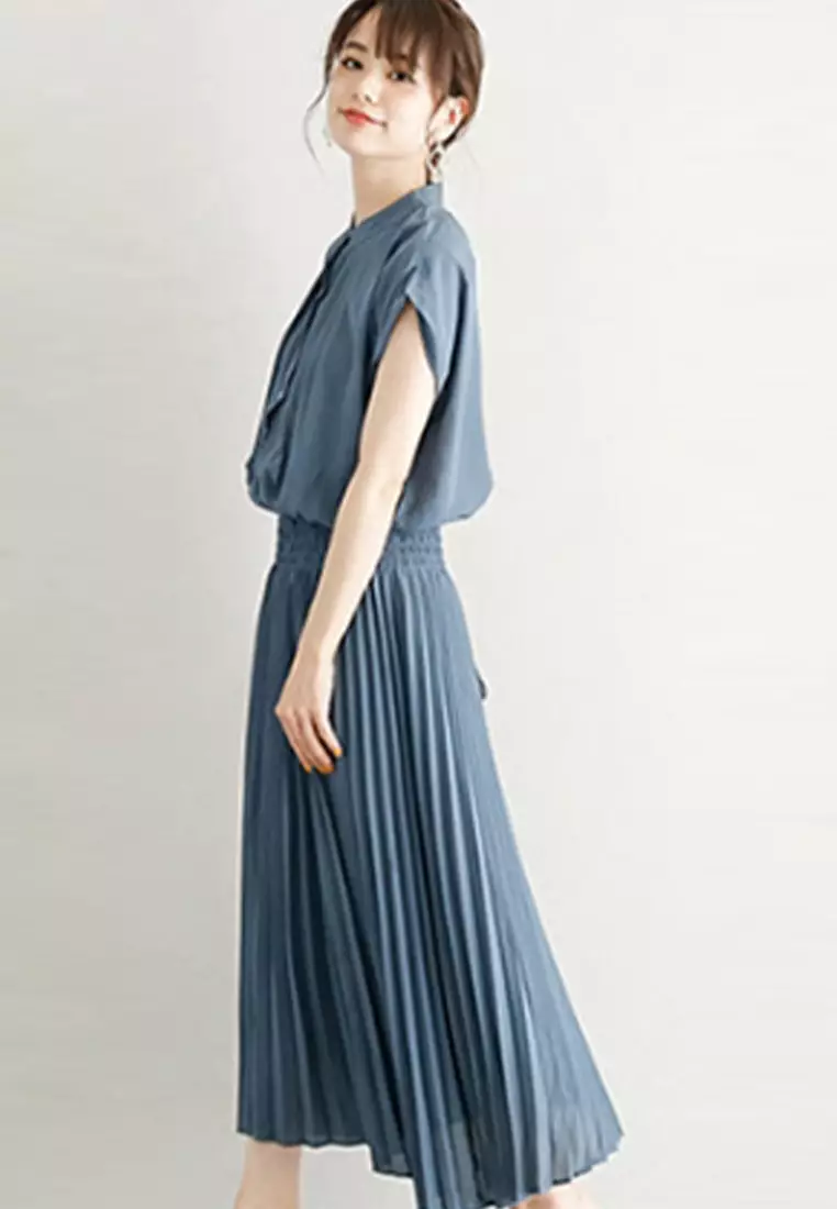 Japanese daily temperament commuting chiffon long skirt CA24032535LGBL