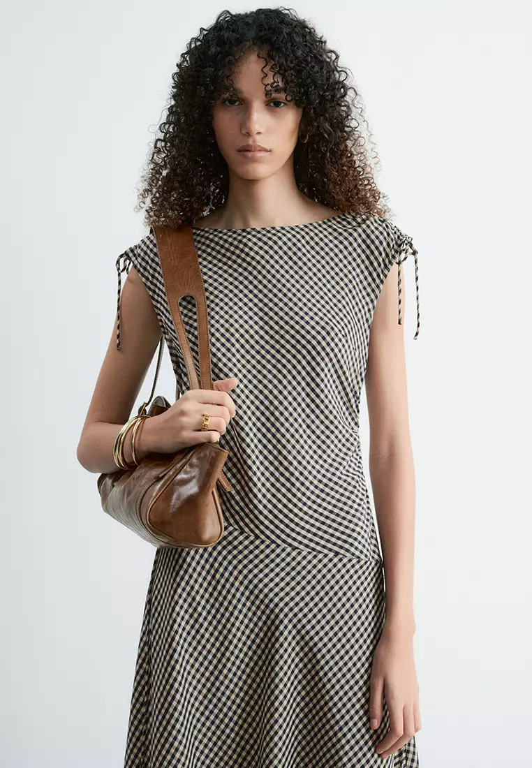 Asymmetric Draped Midi Dress