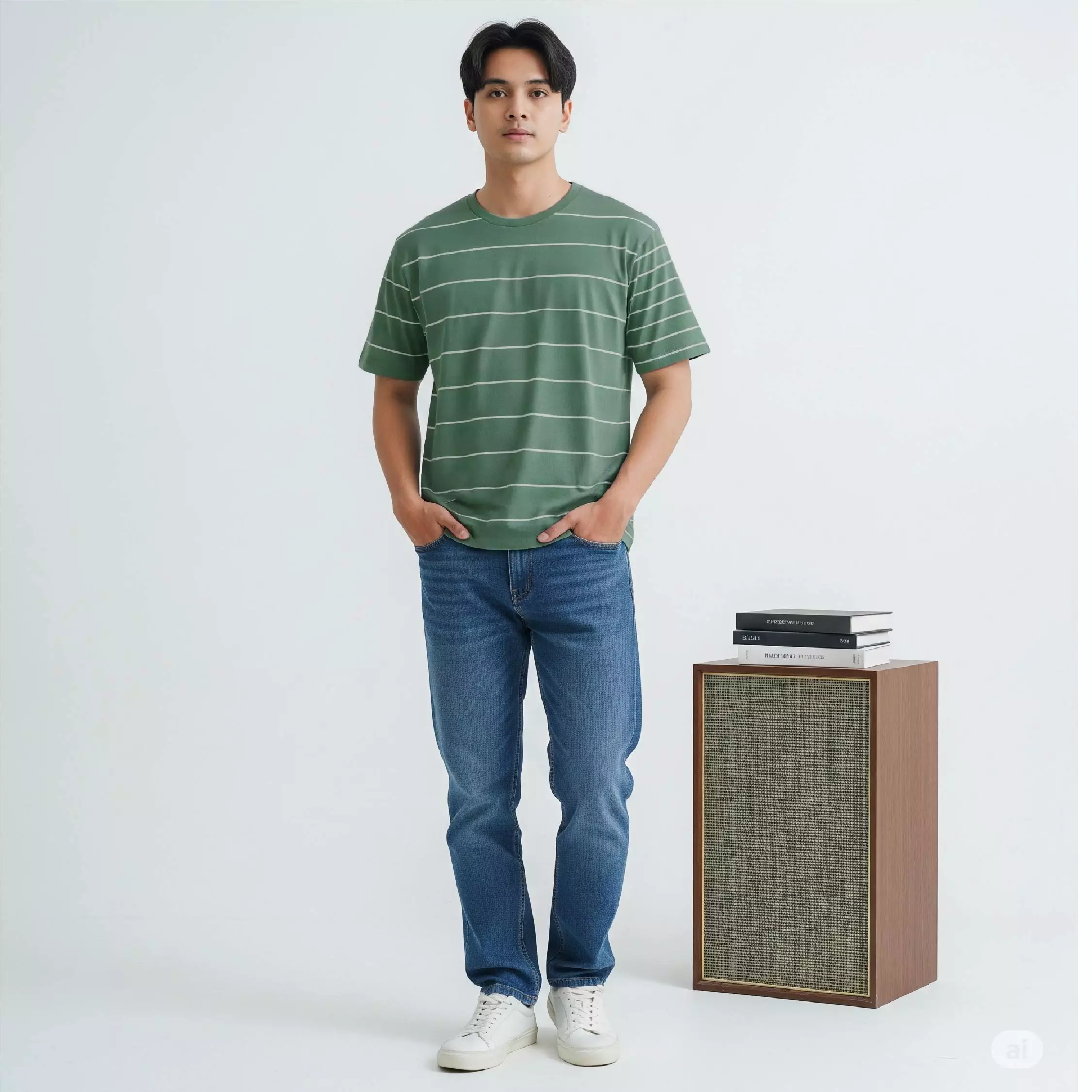 Kale EROS GREEN / Cotton Cloudy / Kaos Boxy Fit / Kaos Korea / Atasan Kaos Pria / Kaos Basic Pria