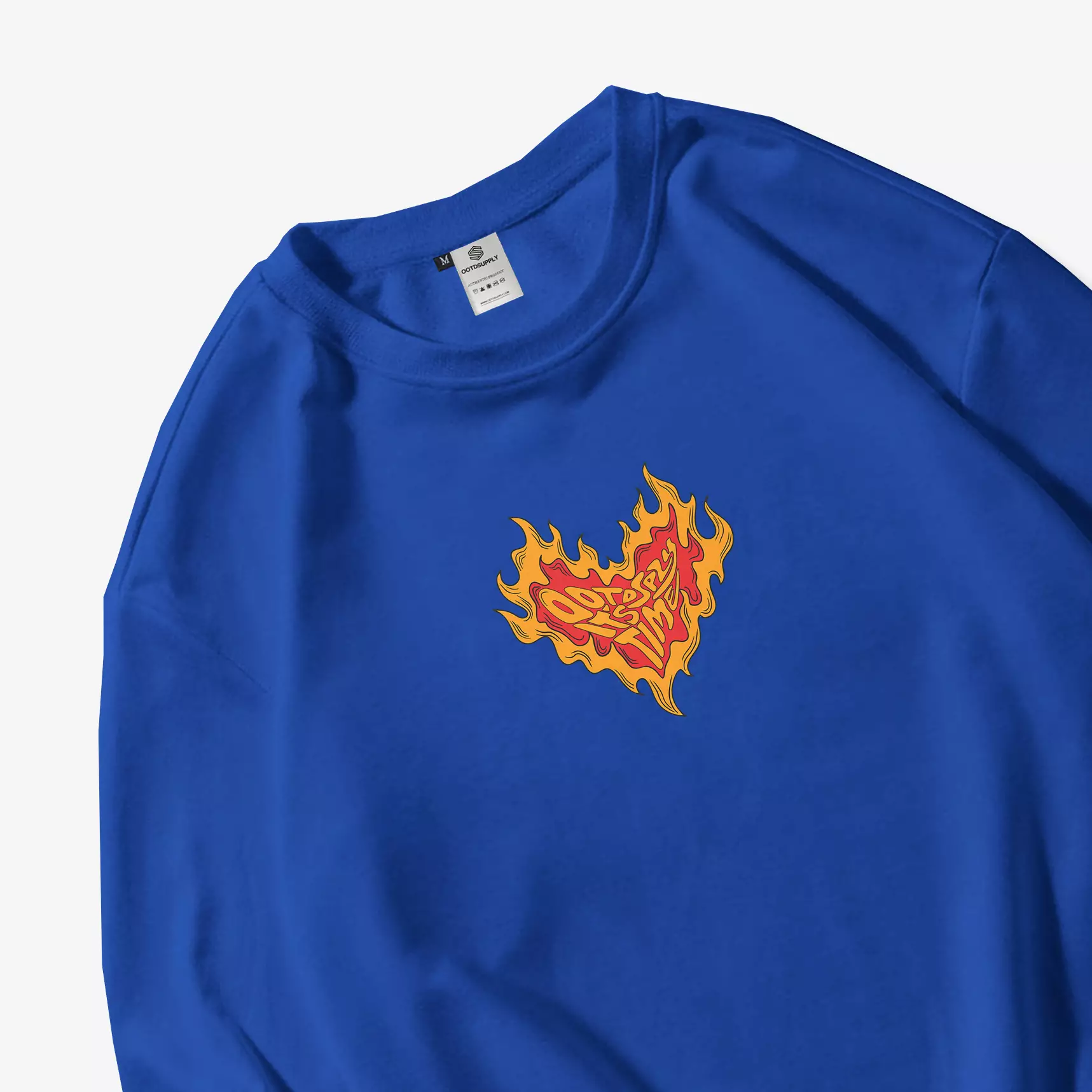 OOTDSUPPLY Crewneck On Fire Black & Bnehur | Sweater Pria & Wanita 088