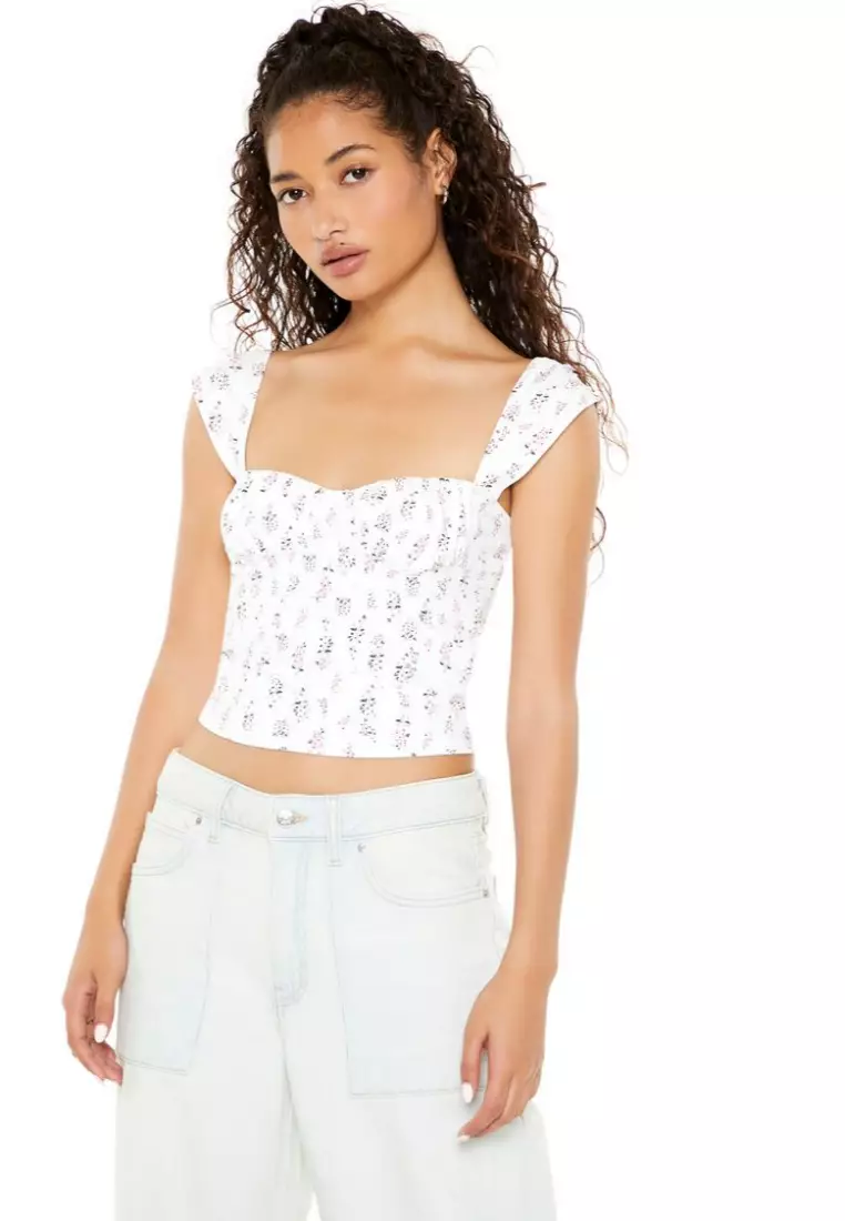 Floral print crop top forever 21 online