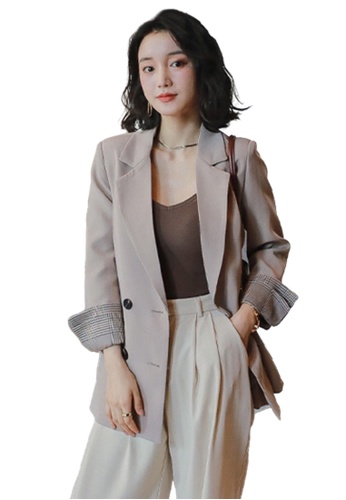 Halo beige Double-Breasted Blazer 32225AAB2679E3GS_1