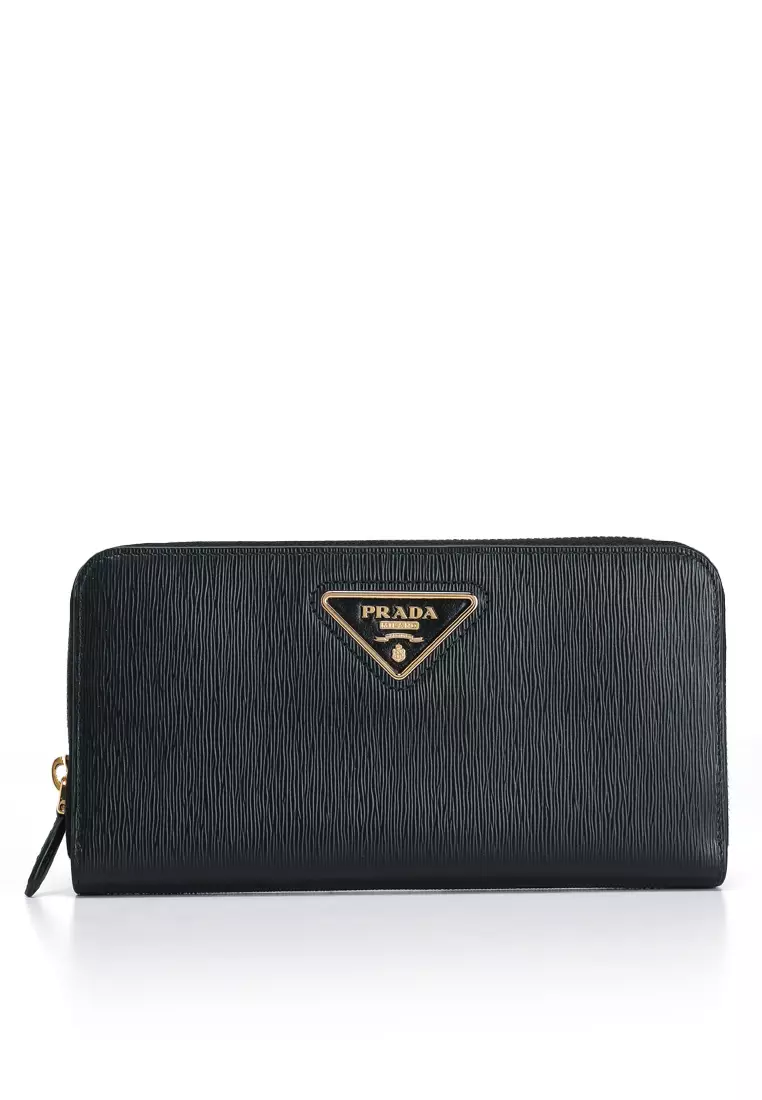 Buy Prada Leather Zip-Around Long Wallet (tr) 2025 Online | ZALORA