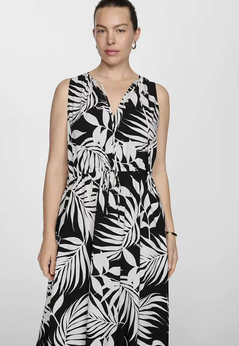 Mango printed bow dress new arrivals