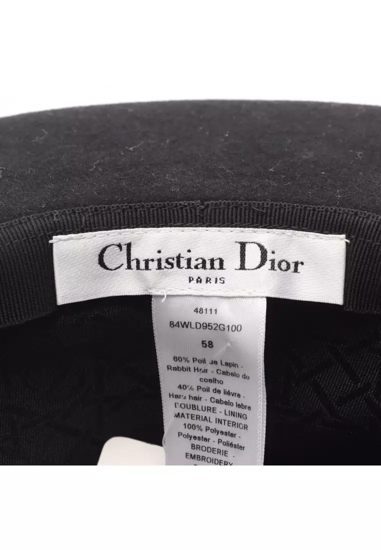Pre-Loved Christian Dior tribal hat Rabbit black