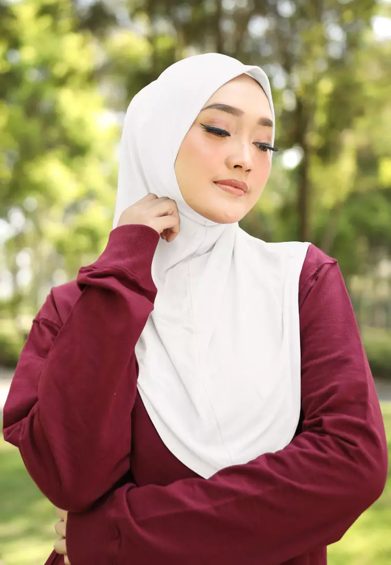 Cotton Bee - Safar Sport Bergo | Hijab Instan Olahraga - Snow White
