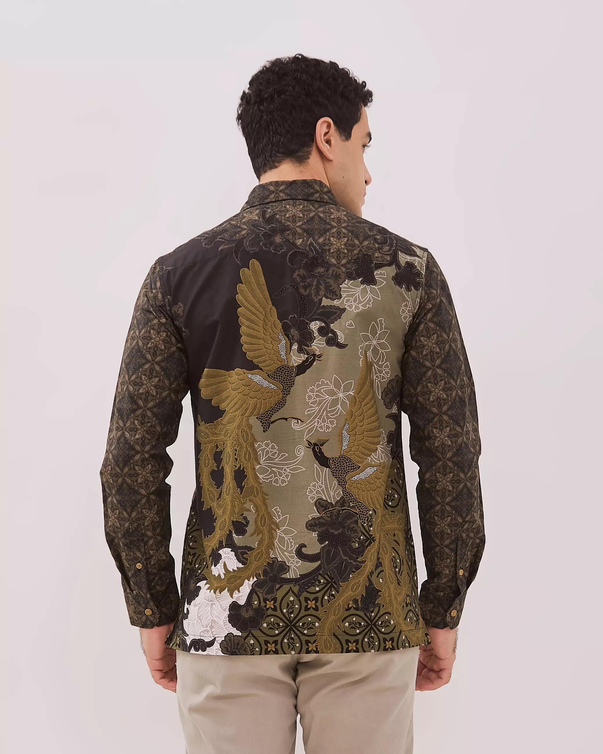 AMK Kemeja Batik Pria Lengan Panjang SHB Banjarejo Ls Olive