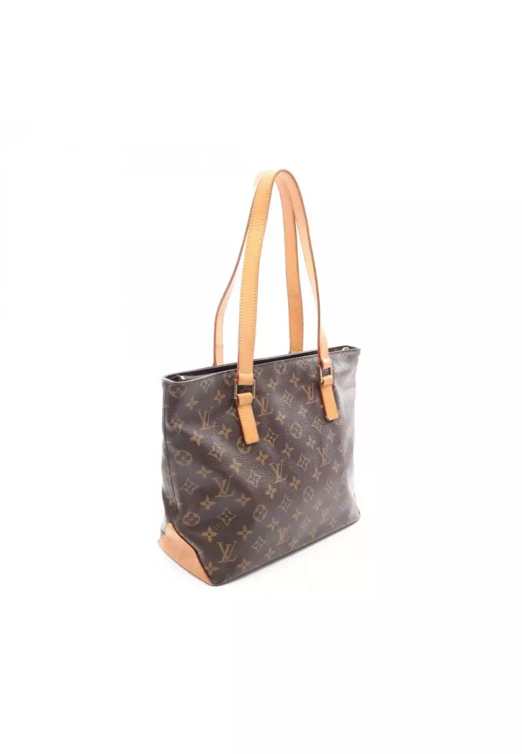 Pre-Loved Louis Vuitton Cabas Piano monogram Shoulder bag PVC leather Brown