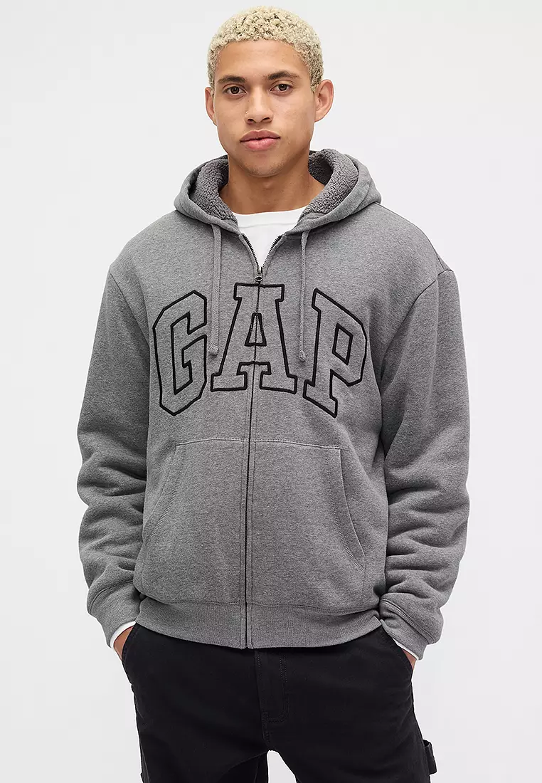 Jual Gap Arch Sherpa Full Zip Hoodie Original 2025 ZALORA