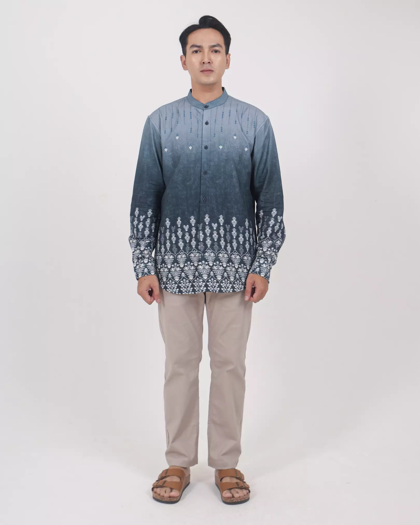 AMK Kemeja Koko Pria Lengan Panjang KK Ghazi L/s Blue