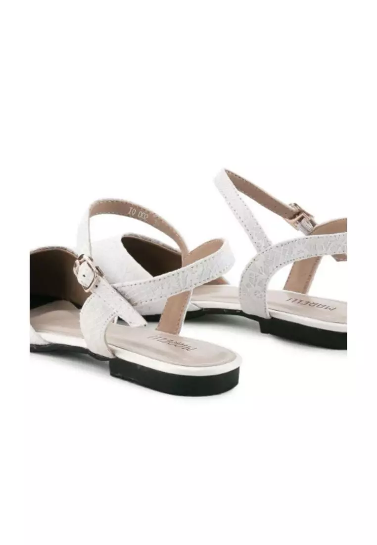 Perth Sepatu Sandal wanita Flat Slip On - White