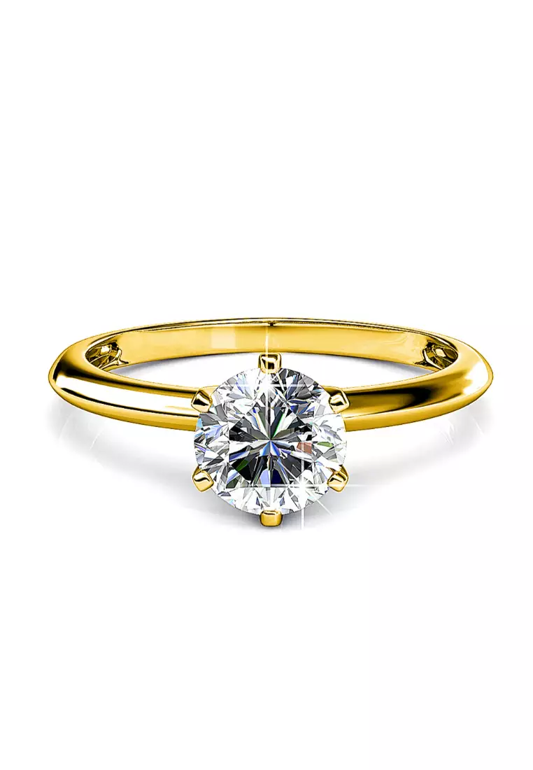 Gold single shop diamond engagement ring