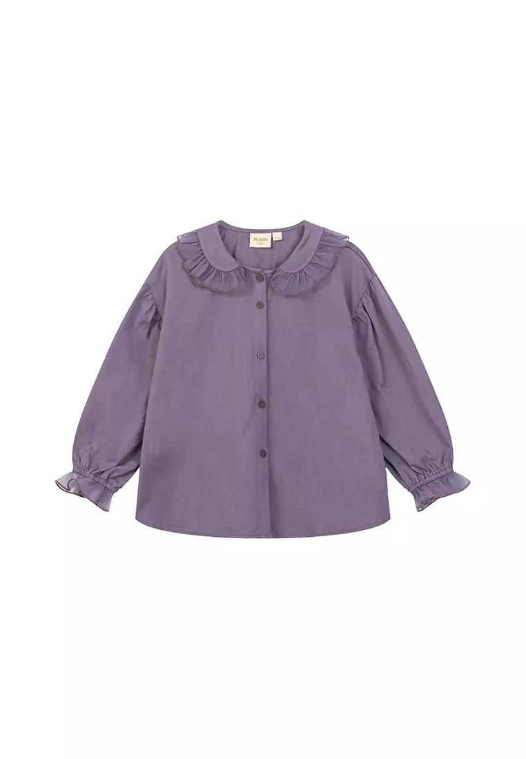 Puff Sleeve Ruffled Collar Shirt