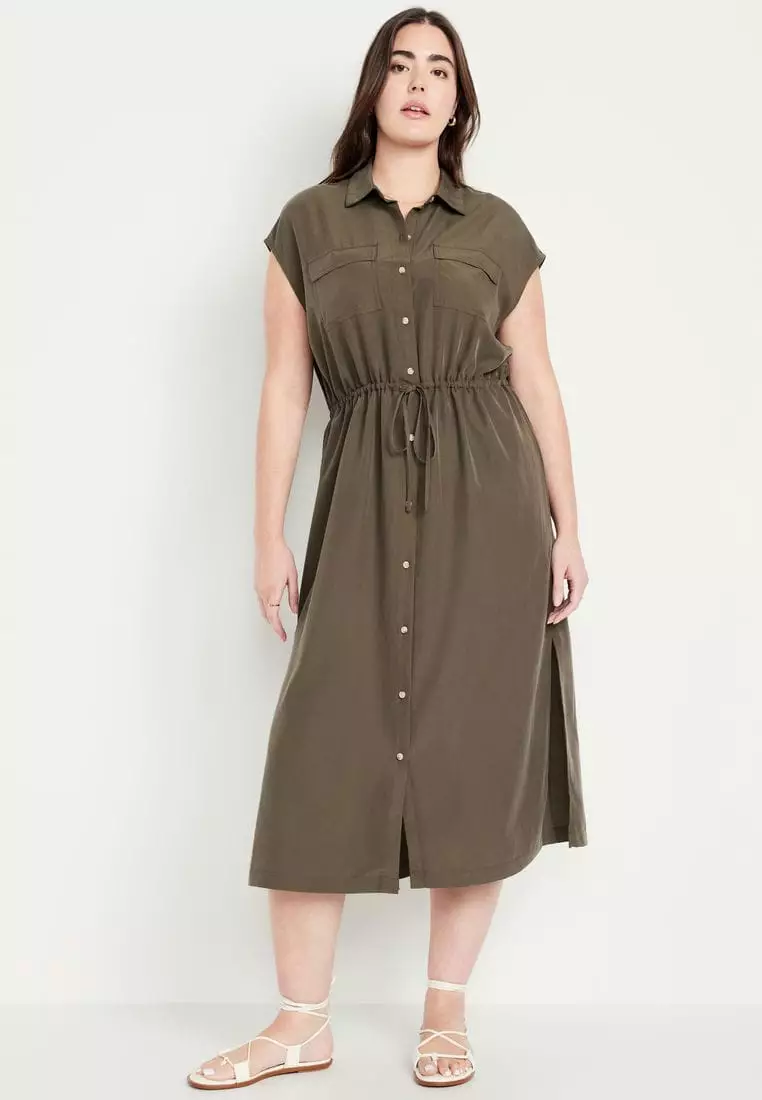 Buy Old Navy Waist-Defined Utility Midi Shirt Dress for Women 2025
