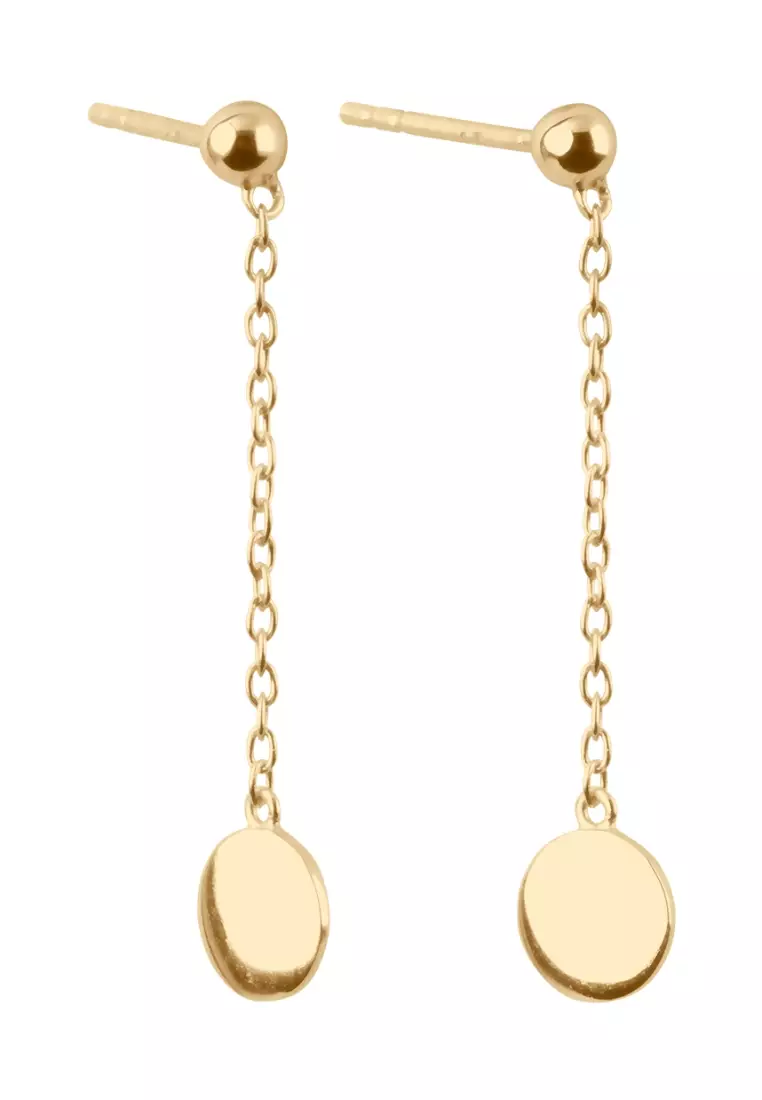 Vermeil Disc Drop Earrings