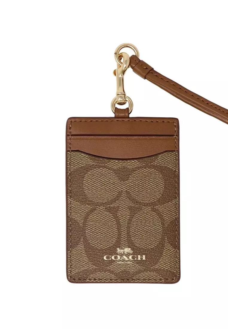 Coach Coach ID Lanyard In Signature Canvas Brown 2024 Buy Coach Online ZALORA Hong Kong