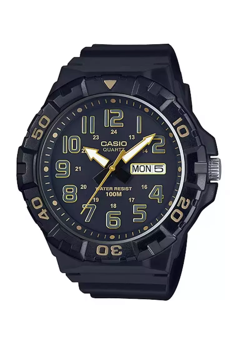Casio black analog watch top