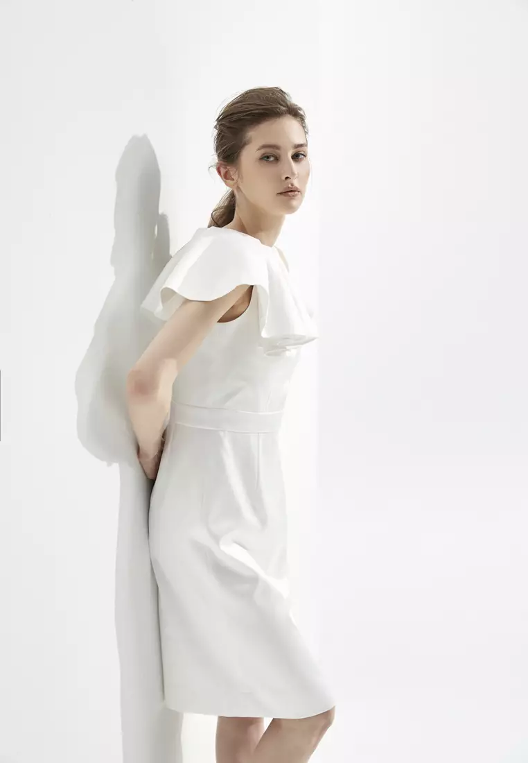 asymmetrical flounce dress Lysa Asymmetrical Flounce Lace Dress main image 1