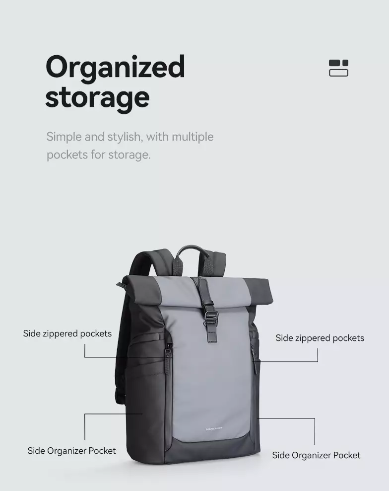 Mark Ryden MR3807 Tas Ransel Backpack Laptop Waterproof 17 Inch - Grey