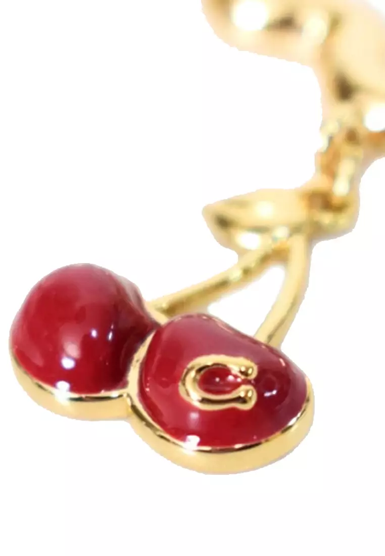 Cherry Wavy Huggie Earrings - Red CAA16