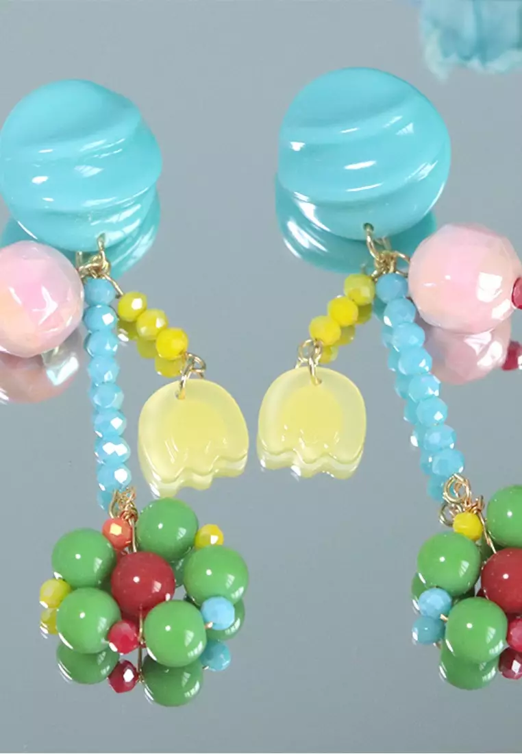 Summer refreshing dopamine beaded colorful earrings K062409