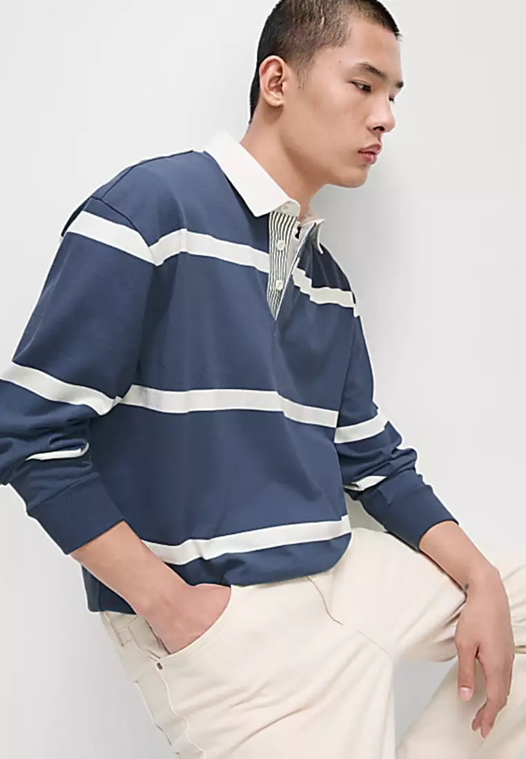 Pure Cotton Striped Rugby Shirt
