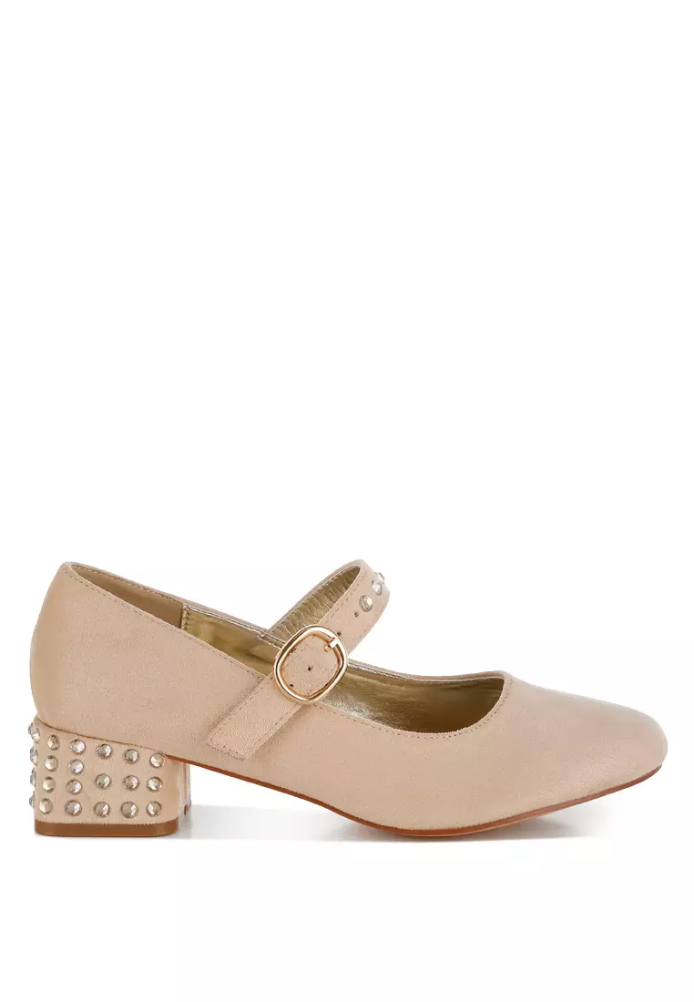 Discount on London Rag  shoes - SKU: Studded Mary Jane Pumps In Beige