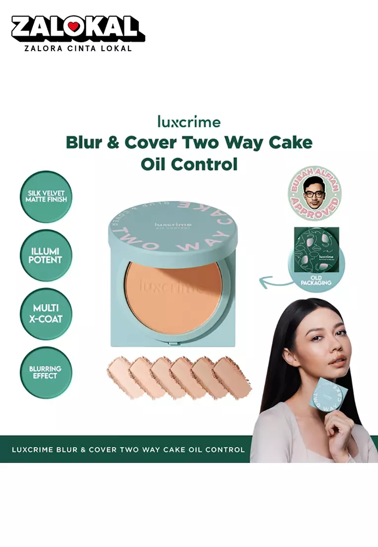 NEW Oil Control Luxcrime Blur & Cover Two Way Cake - Creampuff