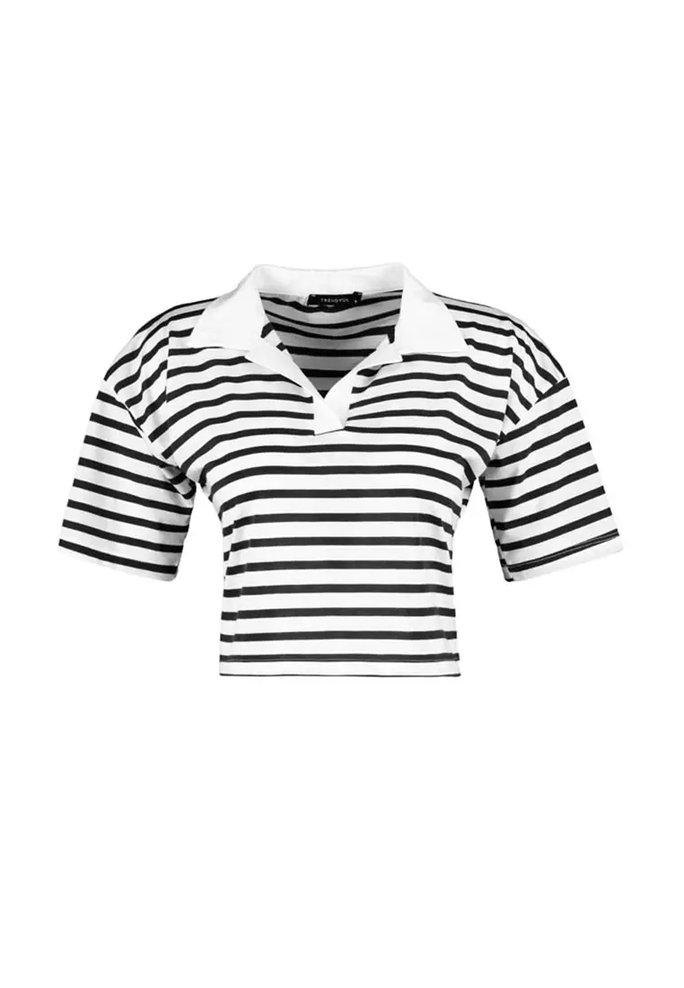 Striped Boxy Polo main image 1