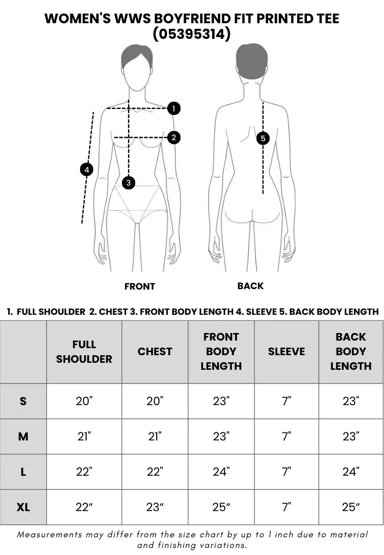 Women's WWS Boyfriend Fit Printed Tee