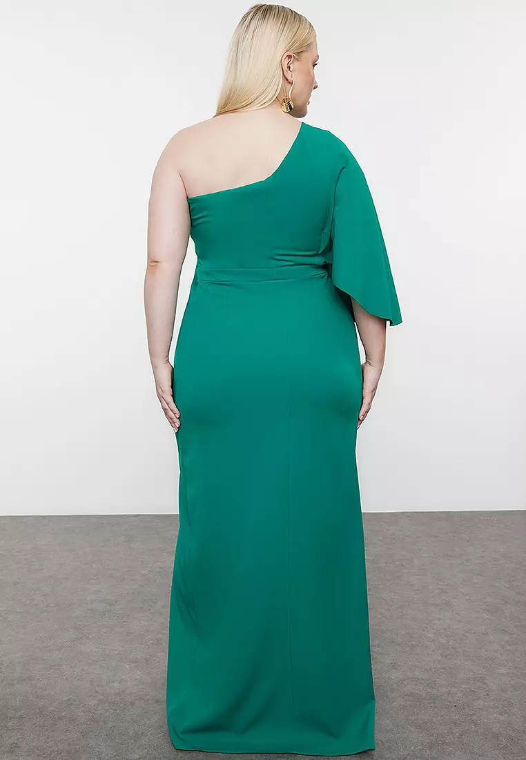 Plus Size Asymmetrical Evening Dress