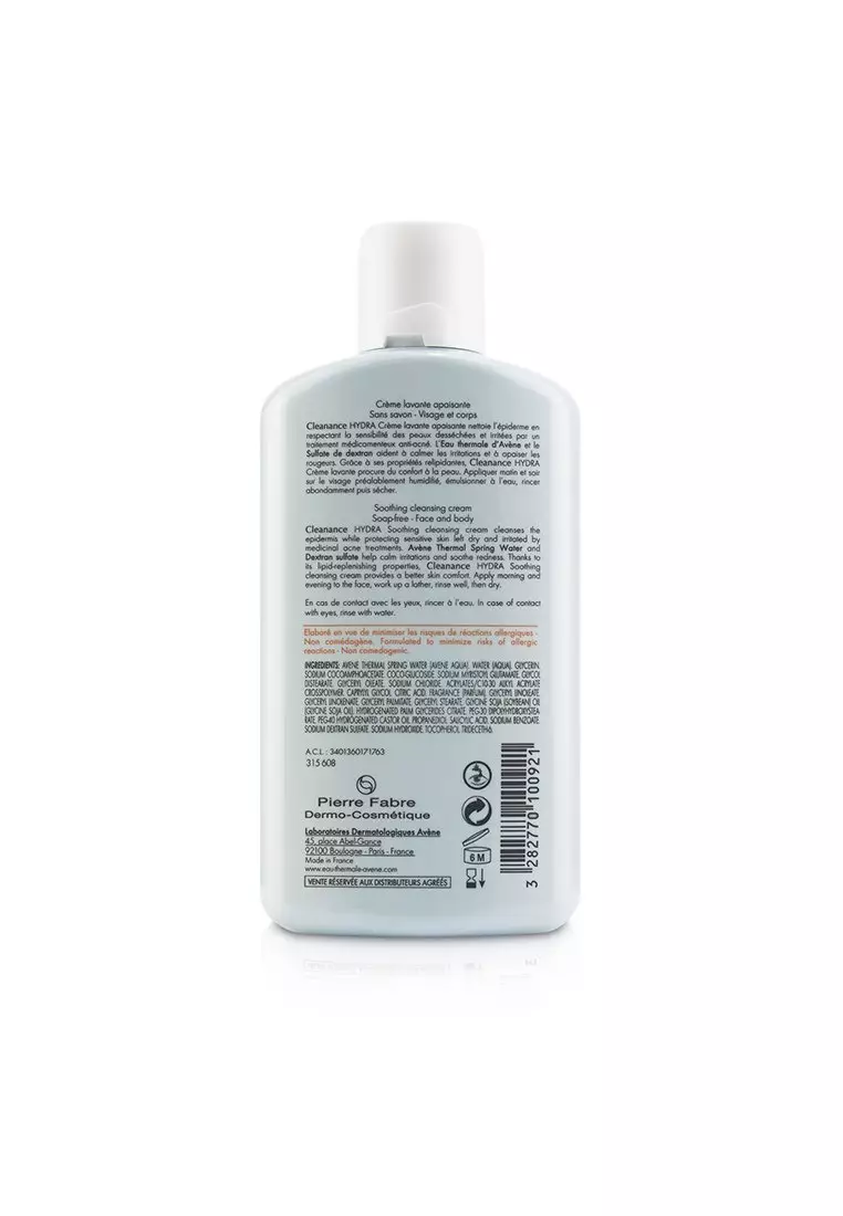 Avène - Cleanance Hydra Soothing Cleansing Cream - For Blemish-Prone Skin Left Dry & Irritated By Treatments 200ml/6.7oz